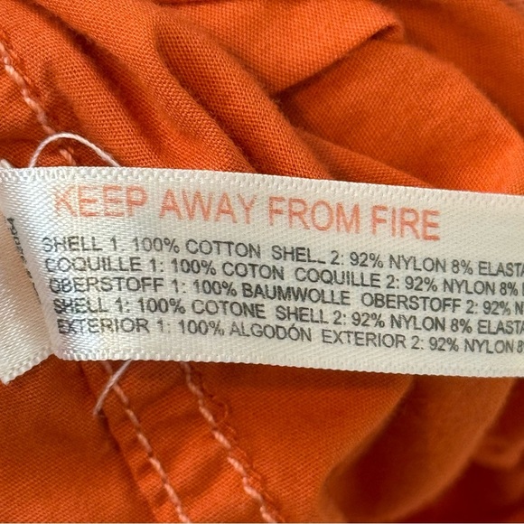 Free People POWER MOVE Button Down Woven Bodysuit orange red SZ L cotton - Picture 11 of 11